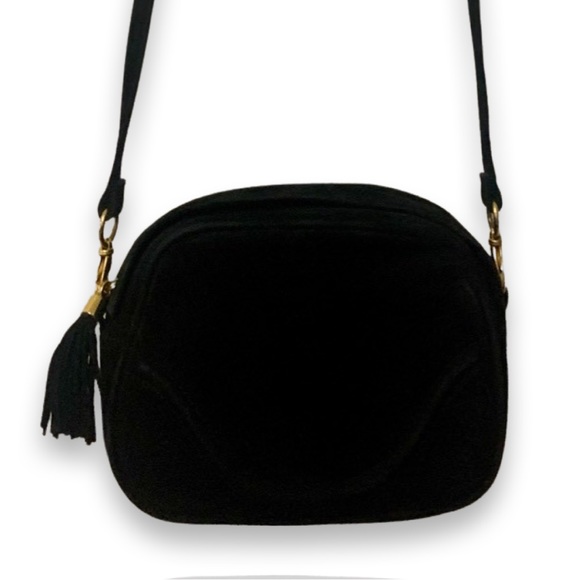 PALOMA PICASSO black suede crossbody bag VINTAGE - Picture 4 of 7